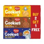 Slurrp Farm No Maida No Refined Sugar Assorted Pack of Cookies | Buy 2 Get 1 Free | Banana Oat, Choco Ragi and Milky Choco Chip | Healthy Cookies Made With Multigrains | Perfect for tiffins, travel or snack time | Pack of 3 x 80g